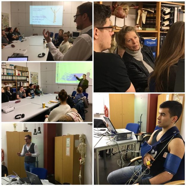 Sportmedizinische Forschung – Abteilung Sportmedizin Universität Bielefeld Valitudo in der Diskussion mit dem sportwissenschaftlichen Nachwuchs: Training kann seine positive Wirkung nur entfalten, wenn dieses individuell geplant ist - über den zentralen Stellenwert von fundierter Diagnostik in der Trainingsplanung – mit Mein Gesundheitsmanager Potentiale und Risiken erkennen und entsprechend handeln! — mit Daniel Rothmund, Dr. v. Piechowski, Peter Röhr, Elke Zimmermann und Prof. Dr. med. Zimmermann – hier: Universität Bielefeld.